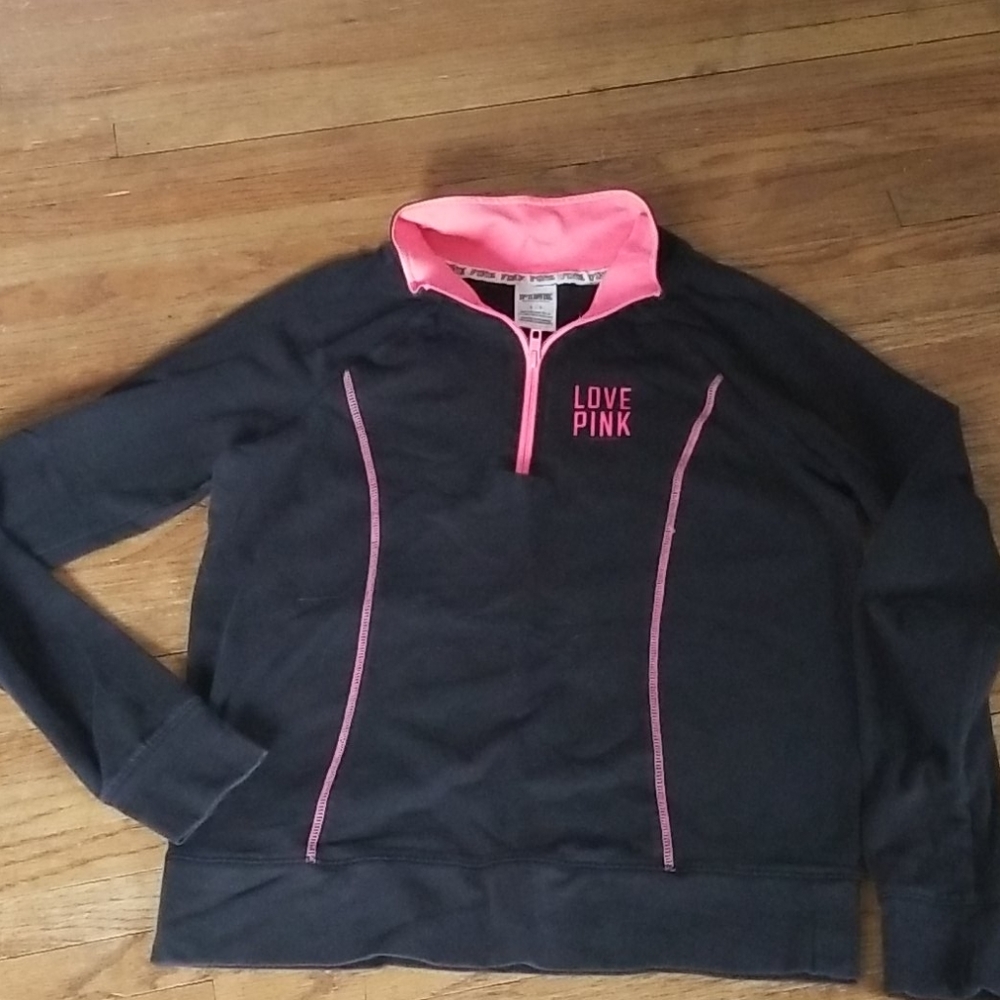 1/4 zip Pink black with hot pink details